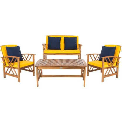 Ensemble de jardin 4 pièces en bois d'acacia massif SAFAVIEH Fontana - 47 L x 26 P x 33 H