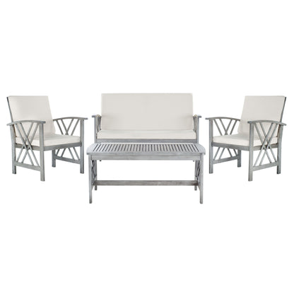 Ensemble de jardin 4 pièces en bois d'acacia massif SAFAVIEH Fontana - 47 L x 26 P x 33 H