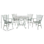 Ensemble de patio extérieur 5 pièces SAFAVIEH Jaylene en fer forgé de style victorien - 39 l x 39 p x 29 h