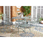 Ensemble de patio extérieur 5 pièces SAFAVIEH Jaylene en fer forgé de style victorien - 39 l x 39 p x 29 h