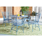 Ensemble de patio extérieur 5 pièces SAFAVIEH Jaylene en fer forgé de style victorien - 39 l x 39 p x 29 h
