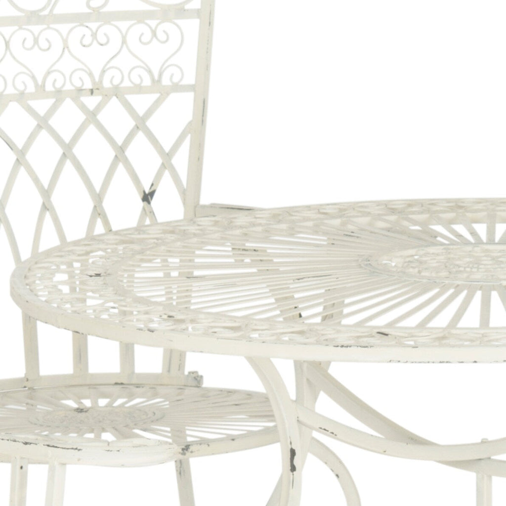 Ensemble de patio extérieur 5 pièces SAFAVIEH Jaylene en fer forgé de style victorien - 39 l x 39 p x 29 h