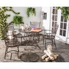 Ensemble de patio extérieur 5 pièces SAFAVIEH Jaylene en fer forgé de style victorien - 39 l x 39 p x 29 h