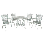 Ensemble de patio extérieur 5 pièces SAFAVIEH Jaylene en fer forgé de style victorien - 39 l x 39 p x 29 h