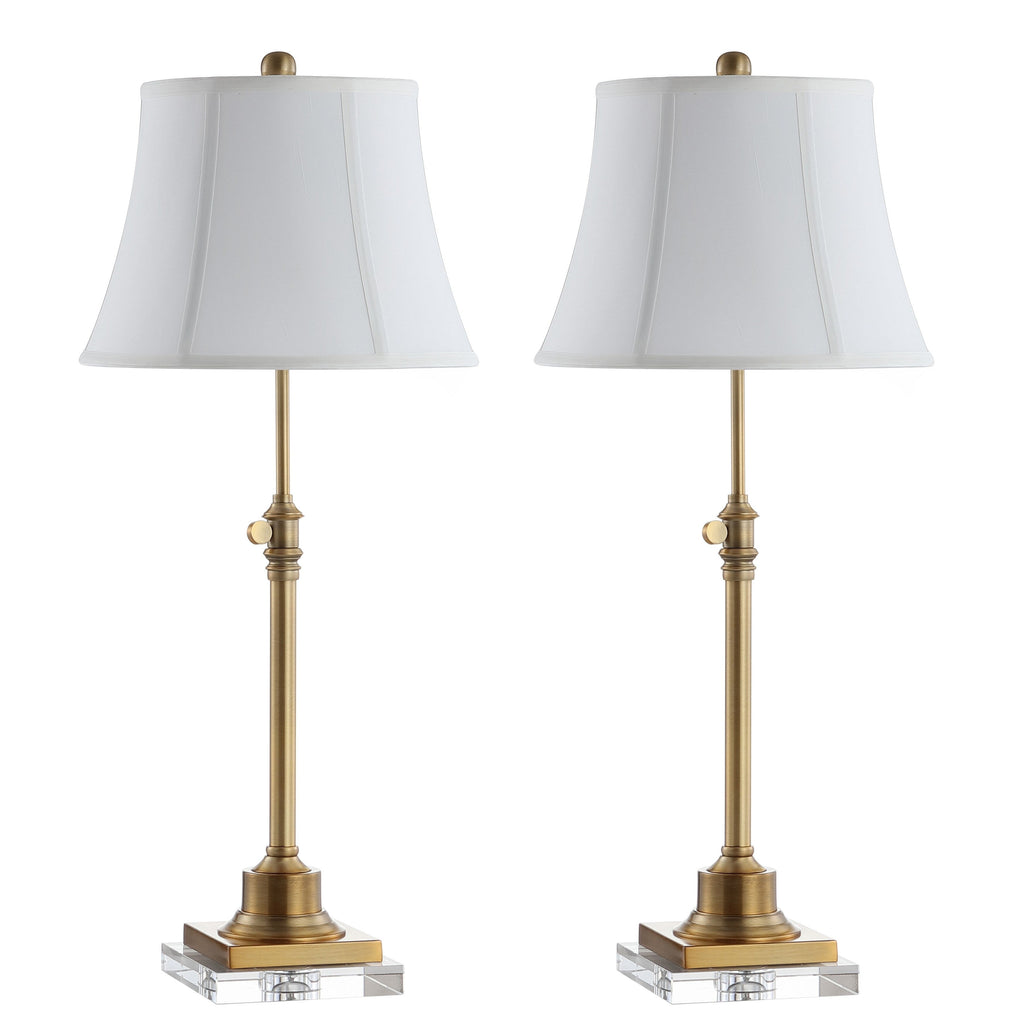 Lot de 2 lampes de table à hauteur réglable SAFAVIEH Lighting Amande (27-31 pouces) - 13 l x 13 p x 31 h