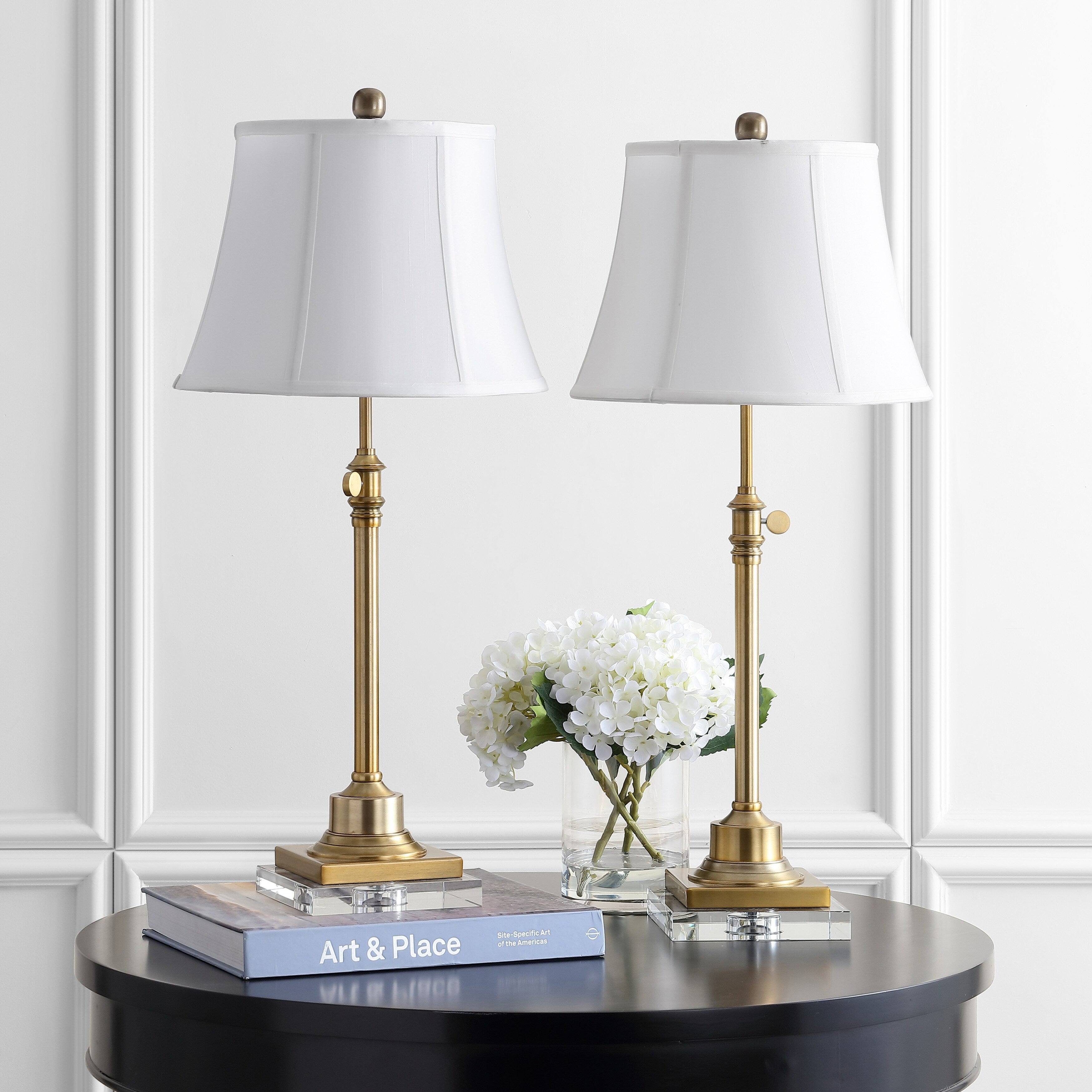 Lot de 2 lampes de table à hauteur réglable SAFAVIEH Lighting Amande (27-31 pouces) - 13 l x 13 p x 31 h