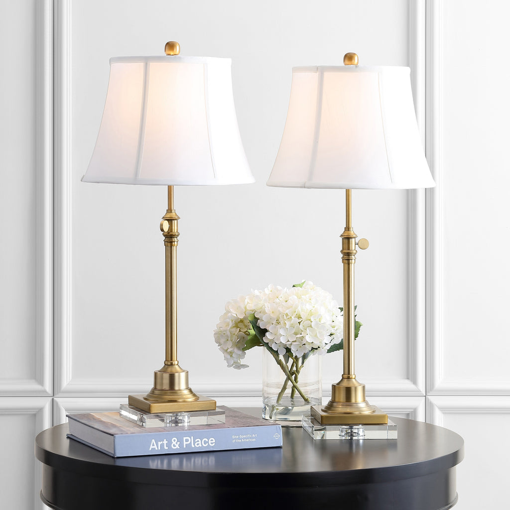 Lot de 2 lampes de table à hauteur réglable SAFAVIEH Lighting Amande (27-31 pouces) - 13 l x 13 p x 31 h