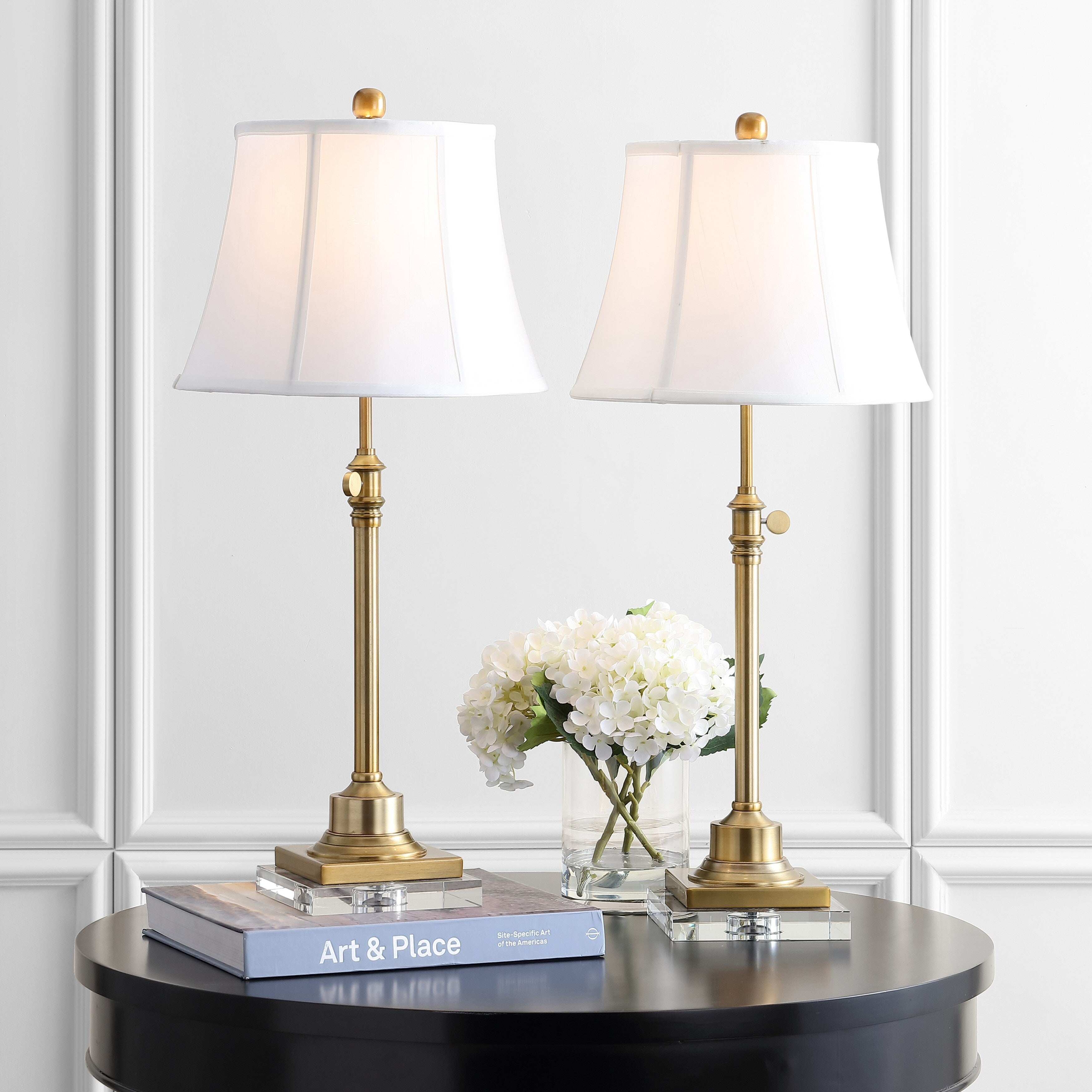 Lot de 2 lampes de table à hauteur réglable SAFAVIEH Lighting Amande (27-31 pouces) - 13 l x 13 p x 31 h