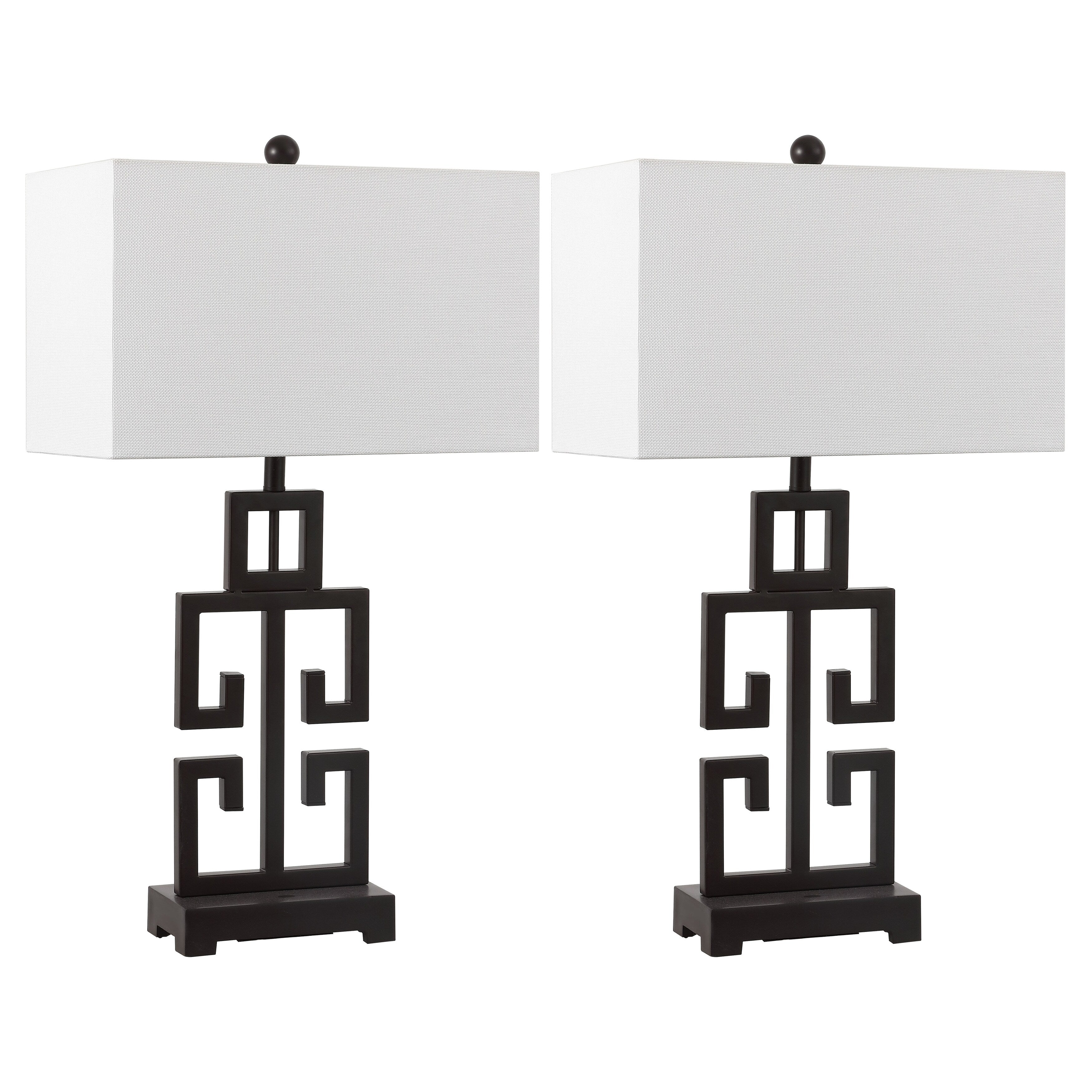 Lampe de table Chantelle de SAFAVIEH Lighting, 29 pouces, couleur or antique grec (lot de 2) – 16 l x 9 p x 29 h