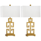 Lampe de table Chantelle de SAFAVIEH Lighting, 29 pouces, couleur or antique grec (lot de 2) – 16 l x 9 p x 29 h