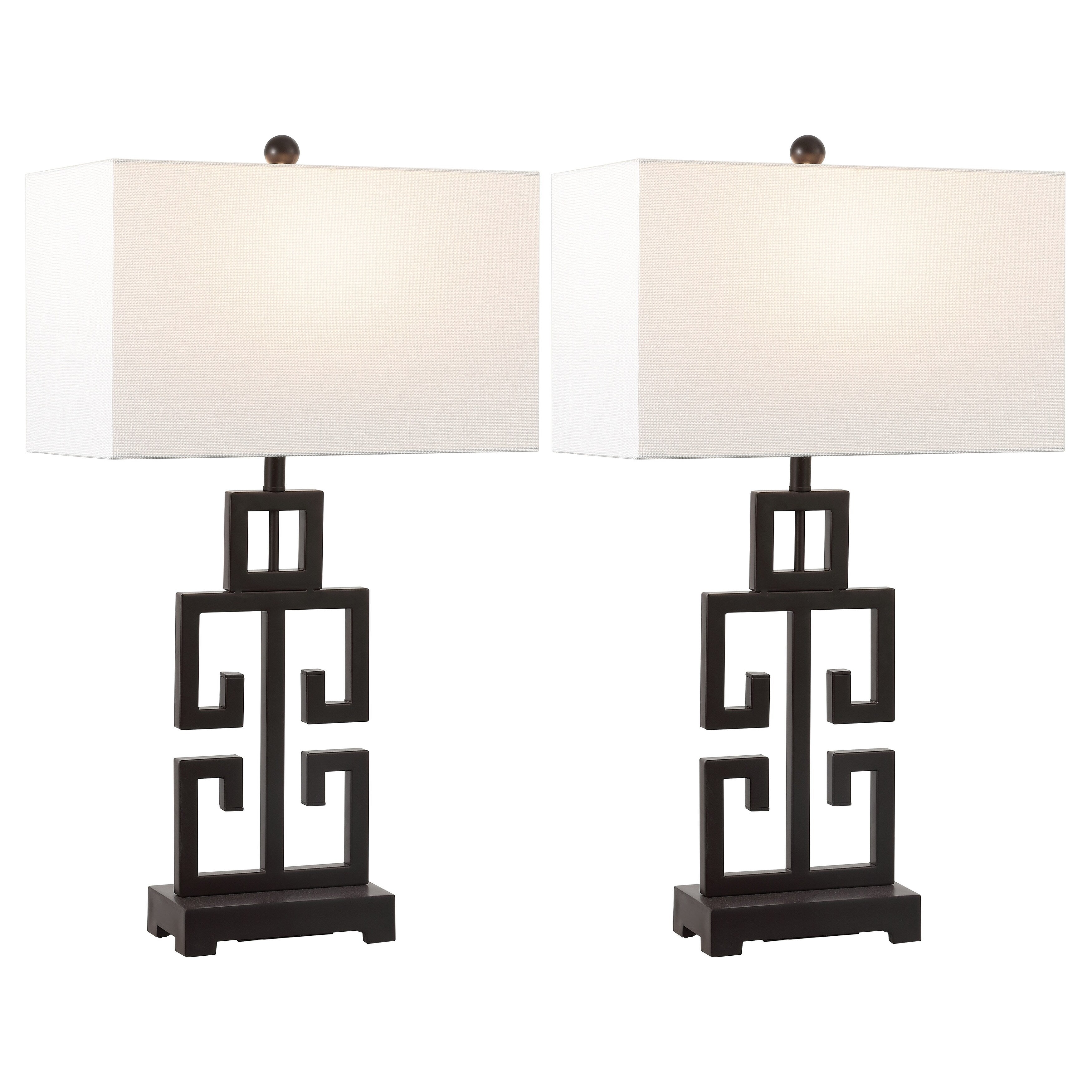 Lampe de table Chantelle de SAFAVIEH Lighting, 29 pouces, couleur or antique grec (lot de 2) – 16 l x 9 p x 29 h