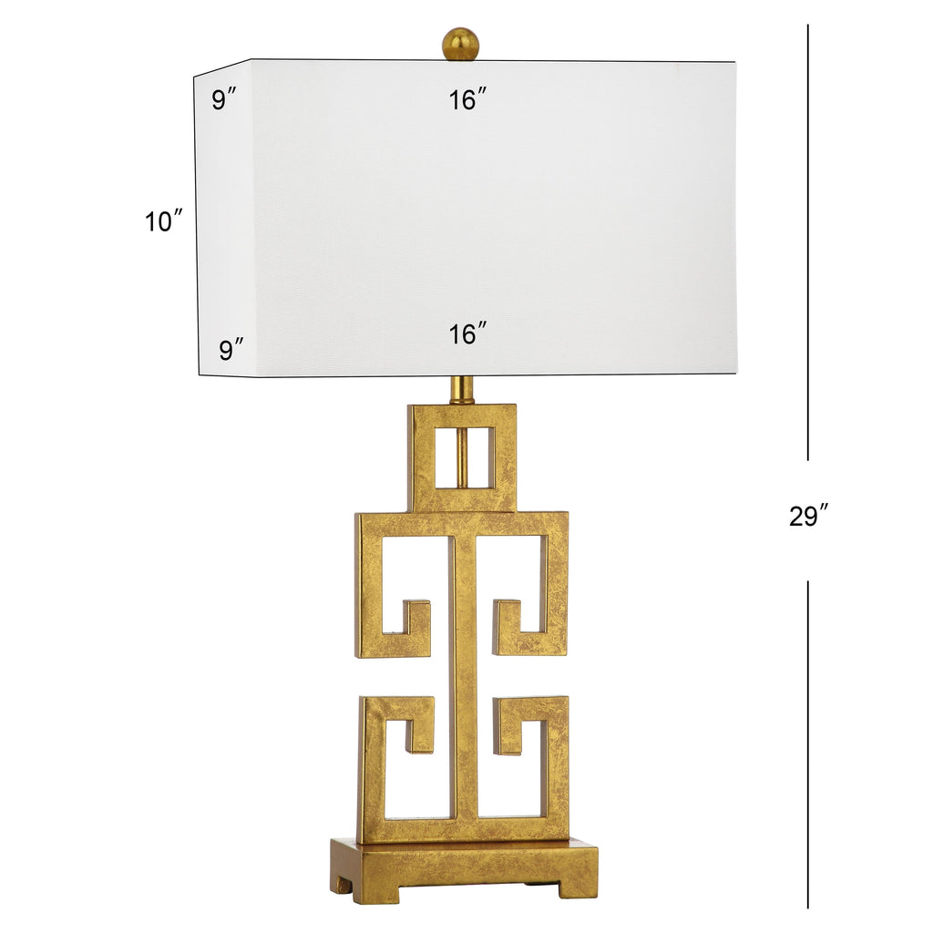 Lampe de table Chantelle de SAFAVIEH Lighting, 29 pouces, couleur or antique grec (lot de 2) – 16 l x 9 p x 29 h