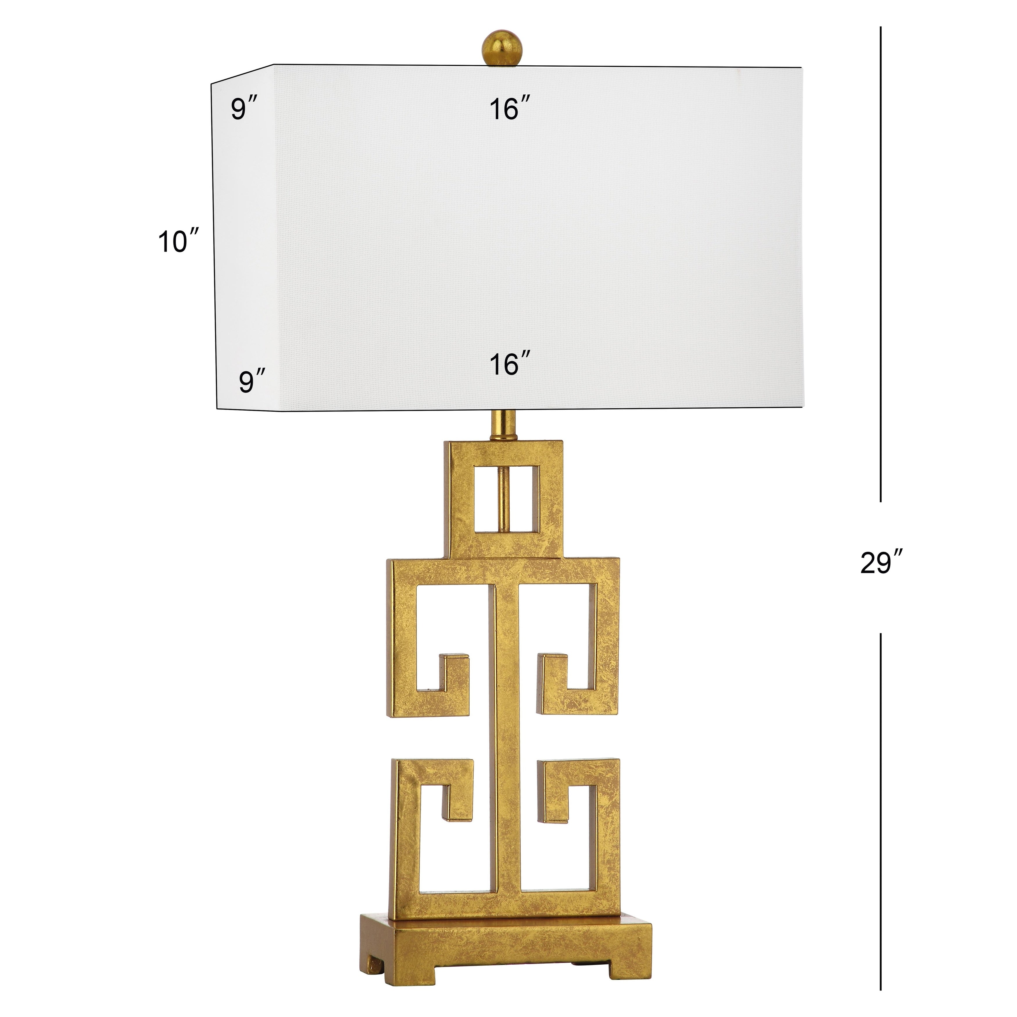 Lampe de table Chantelle de SAFAVIEH Lighting, 29 pouces, couleur or antique grec (lot de 2) – 16 l x 9 p x 29 h