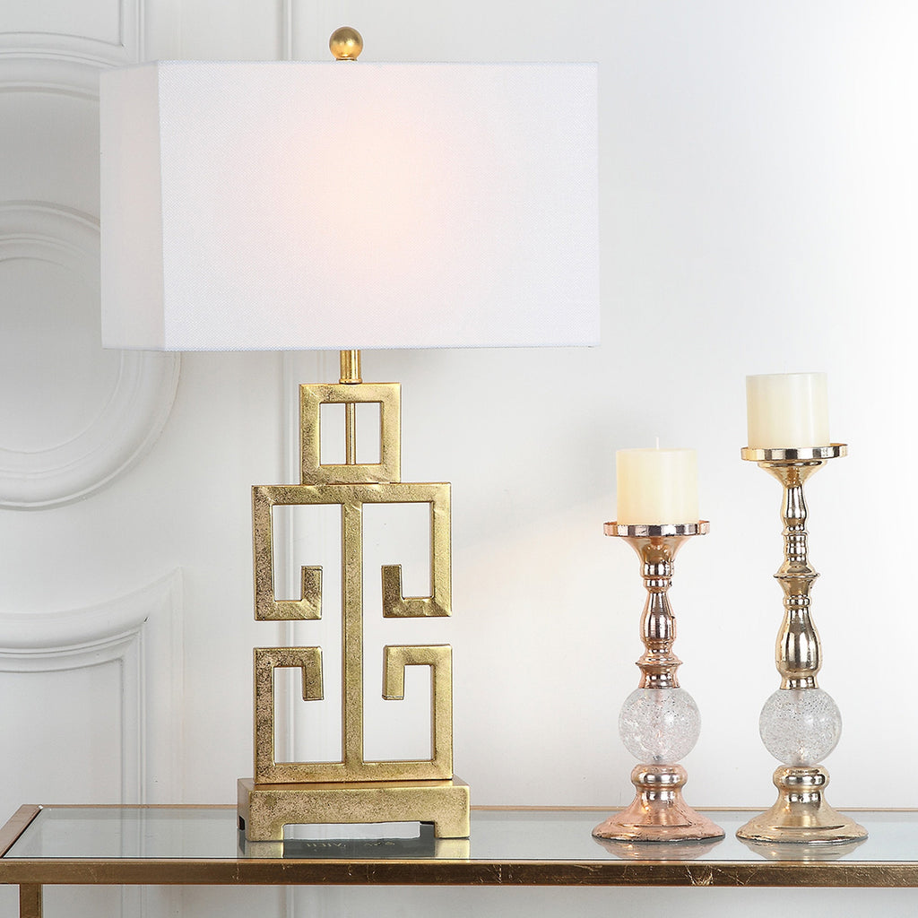 Lampe de table Chantelle de SAFAVIEH Lighting, 29 pouces, couleur or antique grec (lot de 2) – 16 l x 9 p x 29 h