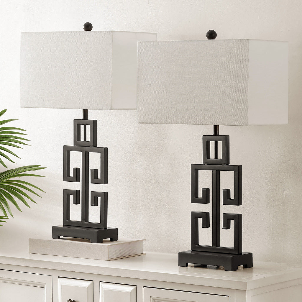 Lampe de table Chantelle de SAFAVIEH Lighting, 29 pouces, couleur or antique grec (lot de 2) – 16 l x 9 p x 29 h