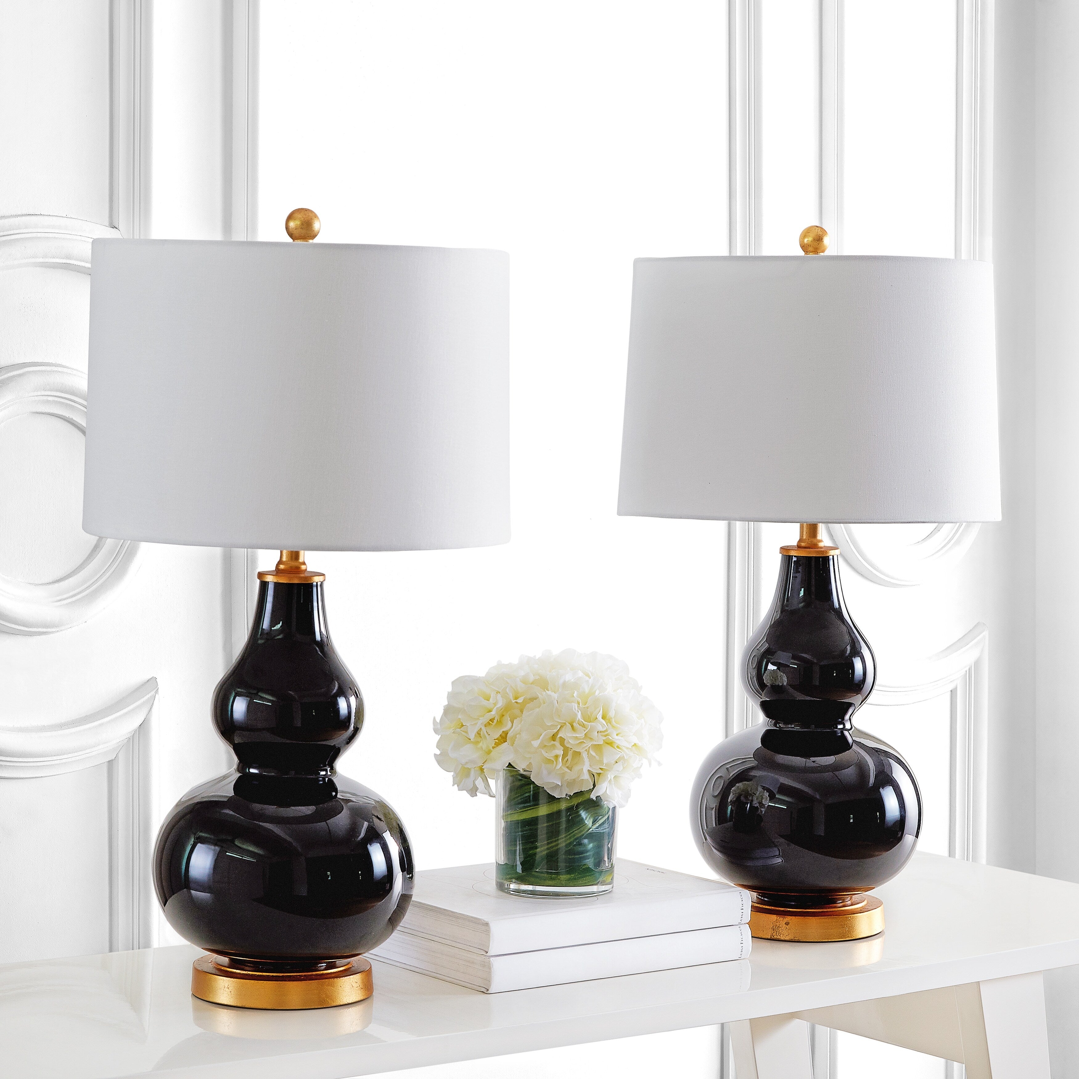 Lampe de table SAFAVIEH Lighting Diede Gourd (lot de 2) - 15 x 15 x 28,5 cm - 15 l x 15 p x 29 h