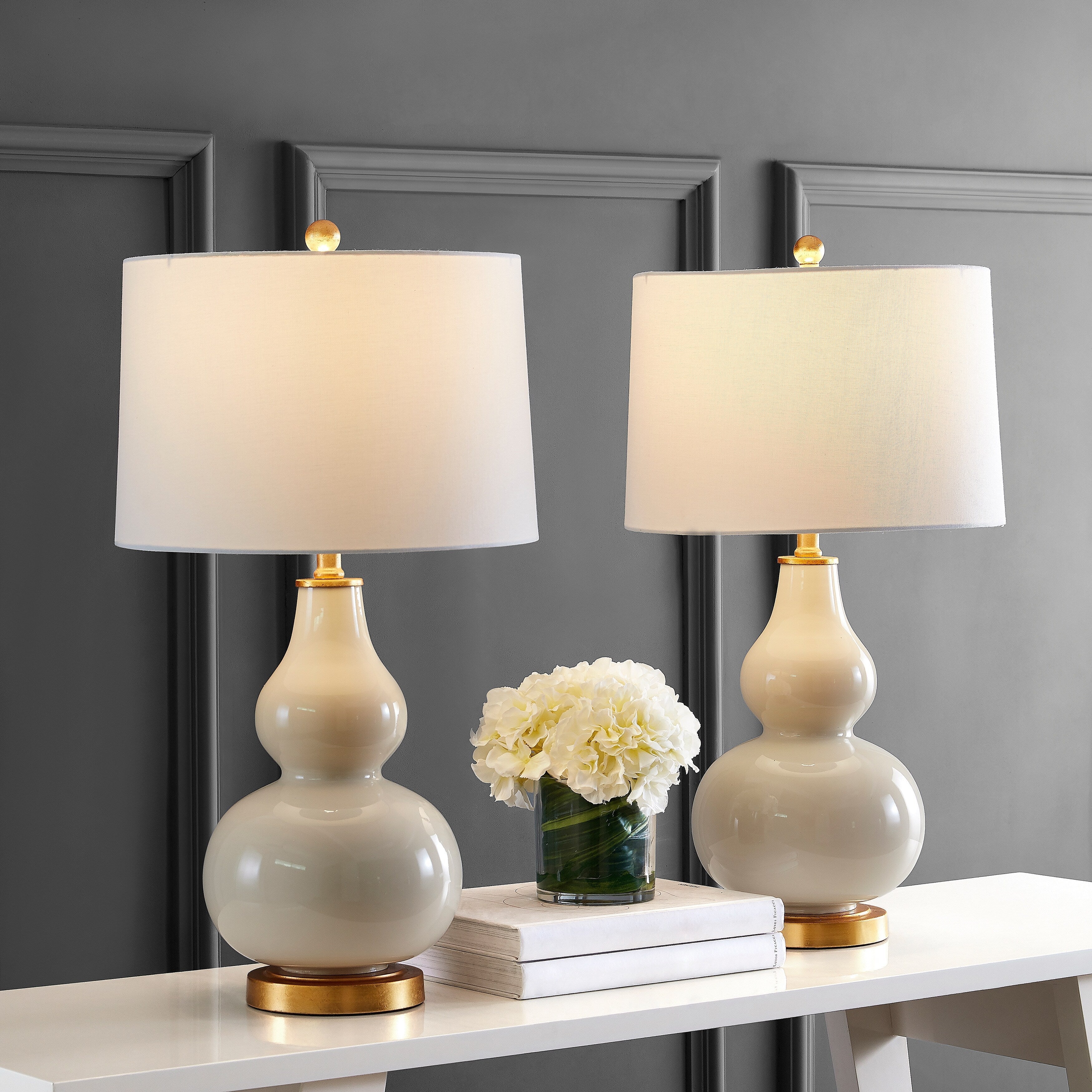 Lampe de table SAFAVIEH Lighting Diede Gourd (lot de 2) - 15 x 15 x 28,5 cm - 15 l x 15 p x 29 h