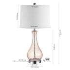 Lampe de table LED Elsgard de 71 cm en verre craquelé de SAFAVIEH Lighting – 14 l x 14 p x 28 h – 14 l x 14 p x 28 h