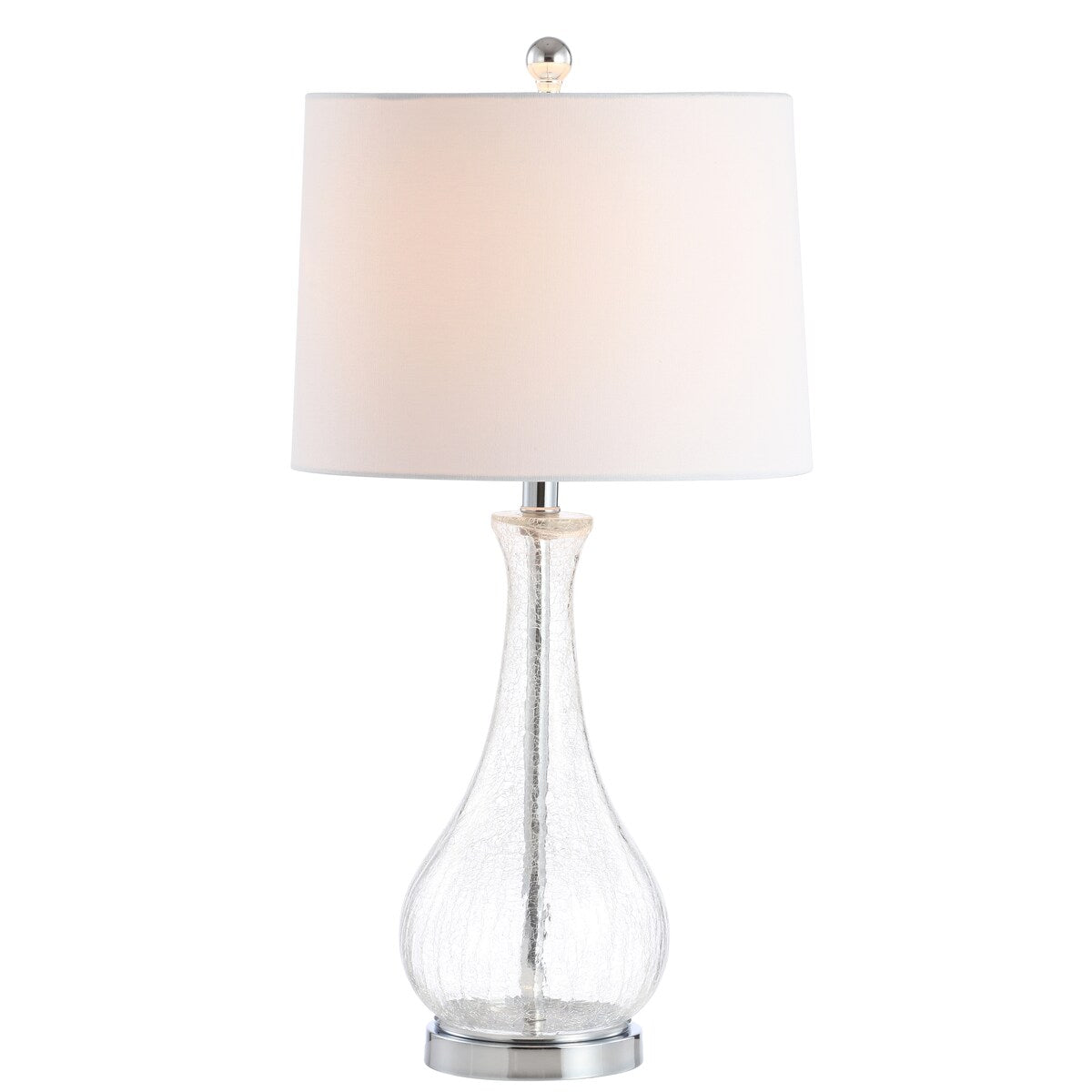 Lampe de table LED Elsgard de 71 cm en verre craquelé de SAFAVIEH Lighting – 14 l x 14 p x 28 h – 14 l x 14 p x 28 h