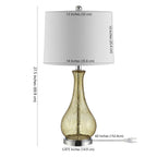 Lampe de table LED Elsgard de 71 cm en verre craquelé de SAFAVIEH Lighting – 14 l x 14 p x 28 h – 14 l x 14 p x 28 h