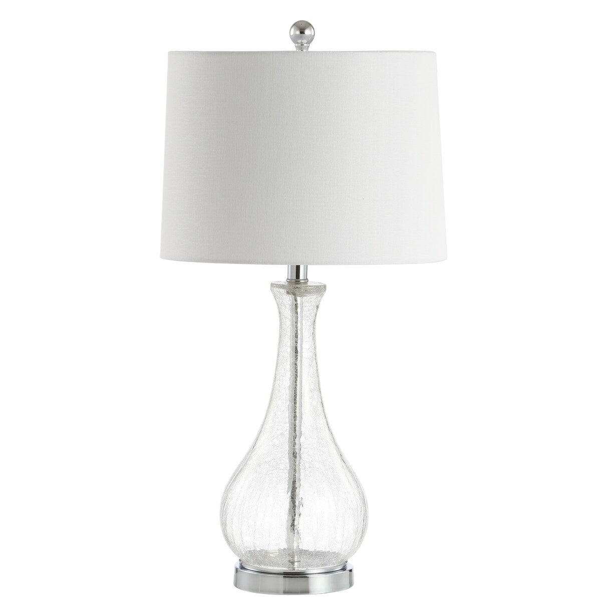 Lampe de table LED Elsgard de 71 cm en verre craquelé de SAFAVIEH Lighting – 14 l x 14 p x 28 h – 14 l x 14 p x 28 h