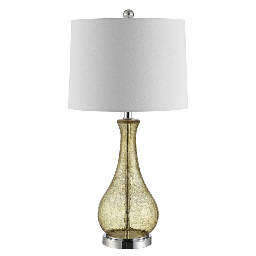 Lampe de table LED Elsgard de 71 cm en verre craquelé de SAFAVIEH Lighting – 14 l x 14 p x 28 h – 14 l x 14 p x 28 h