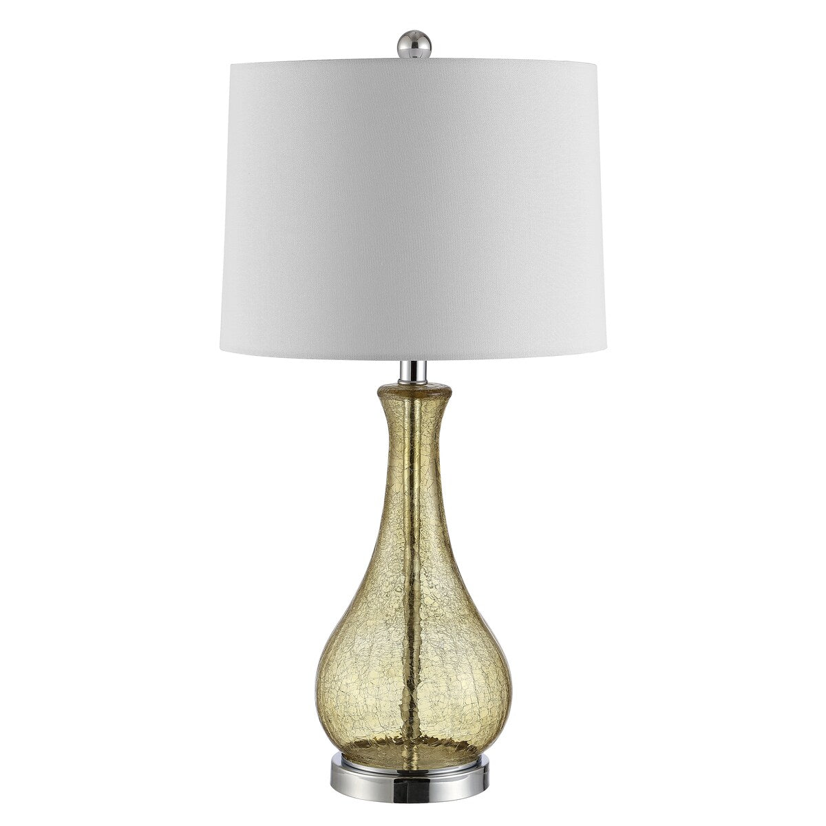 Lampe de table LED Elsgard de 71 cm en verre craquelé de SAFAVIEH Lighting – 14 l x 14 p x 28 h – 14 l x 14 p x 28 h