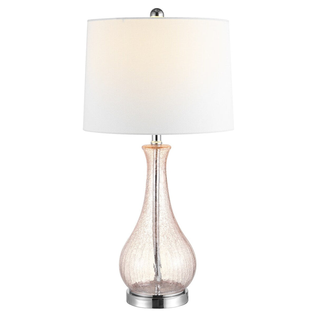 Lampe de table LED Elsgard de 71 cm en verre craquelé de SAFAVIEH Lighting – 14 l x 14 p x 28 h – 14 l x 14 p x 28 h