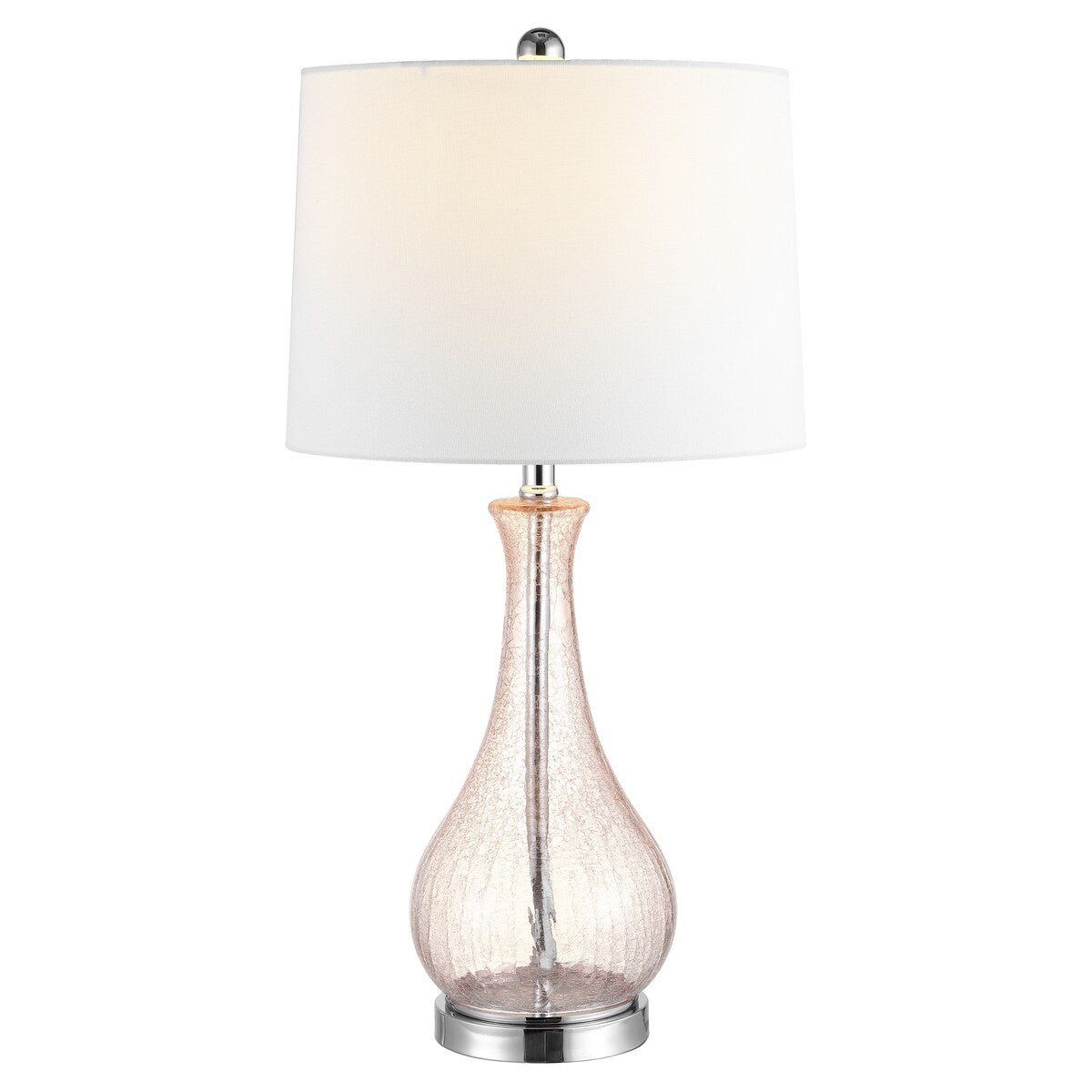 Lampe de table LED Elsgard de 71 cm en verre craquelé de SAFAVIEH Lighting – 14 l x 14 p x 28 h – 14 l x 14 p x 28 h