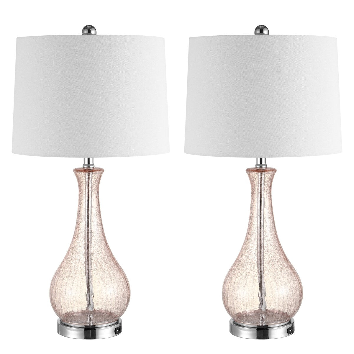 Lampe de table LED Elsgard de 71 cm en verre craquelé de SAFAVIEH Lighting – 14 l x 14 p x 28 h – 14 l x 14 p x 28 h