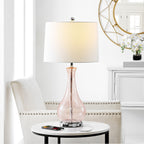 Lampe de table LED Elsgard de 71 cm en verre craquelé de SAFAVIEH Lighting – 14 l x 14 p x 28 h – 14 l x 14 p x 28 h