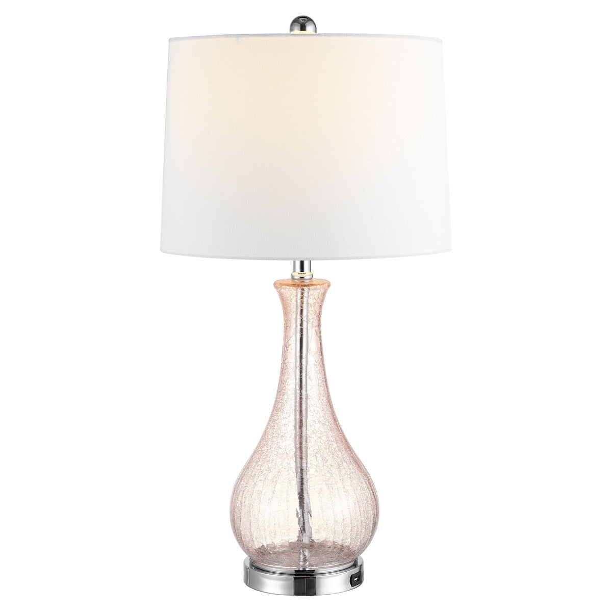 Lampe de table LED Elsgard de 71 cm en verre craquelé de SAFAVIEH Lighting – 14 l x 14 p x 28 h – 14 l x 14 p x 28 h