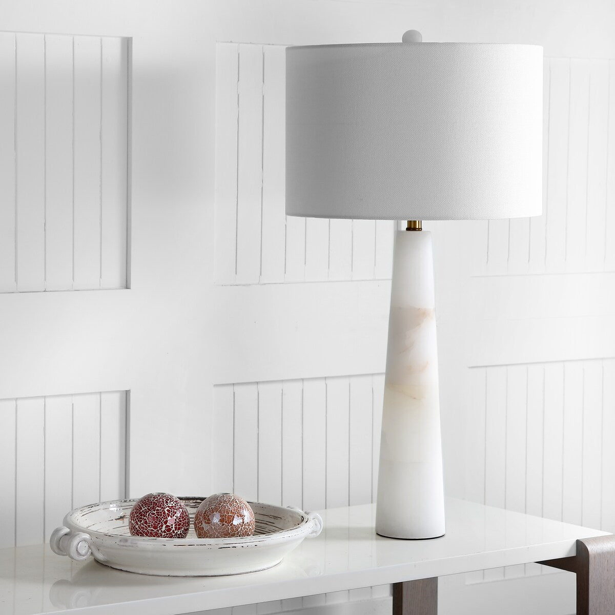 Lampe de table LED Giorgiana 30 pouces en albâtre de SAFAVIEH Lighting - 15 x 15 x 30 cm - 15 l x 15 p x 30 h