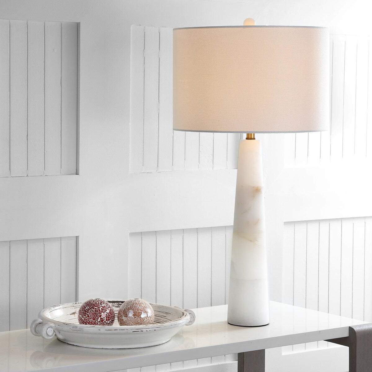 Lampe de table LED Giorgiana 30 pouces en albâtre de SAFAVIEH Lighting - 15 x 15 x 30 cm - 15 l x 15 p x 30 h