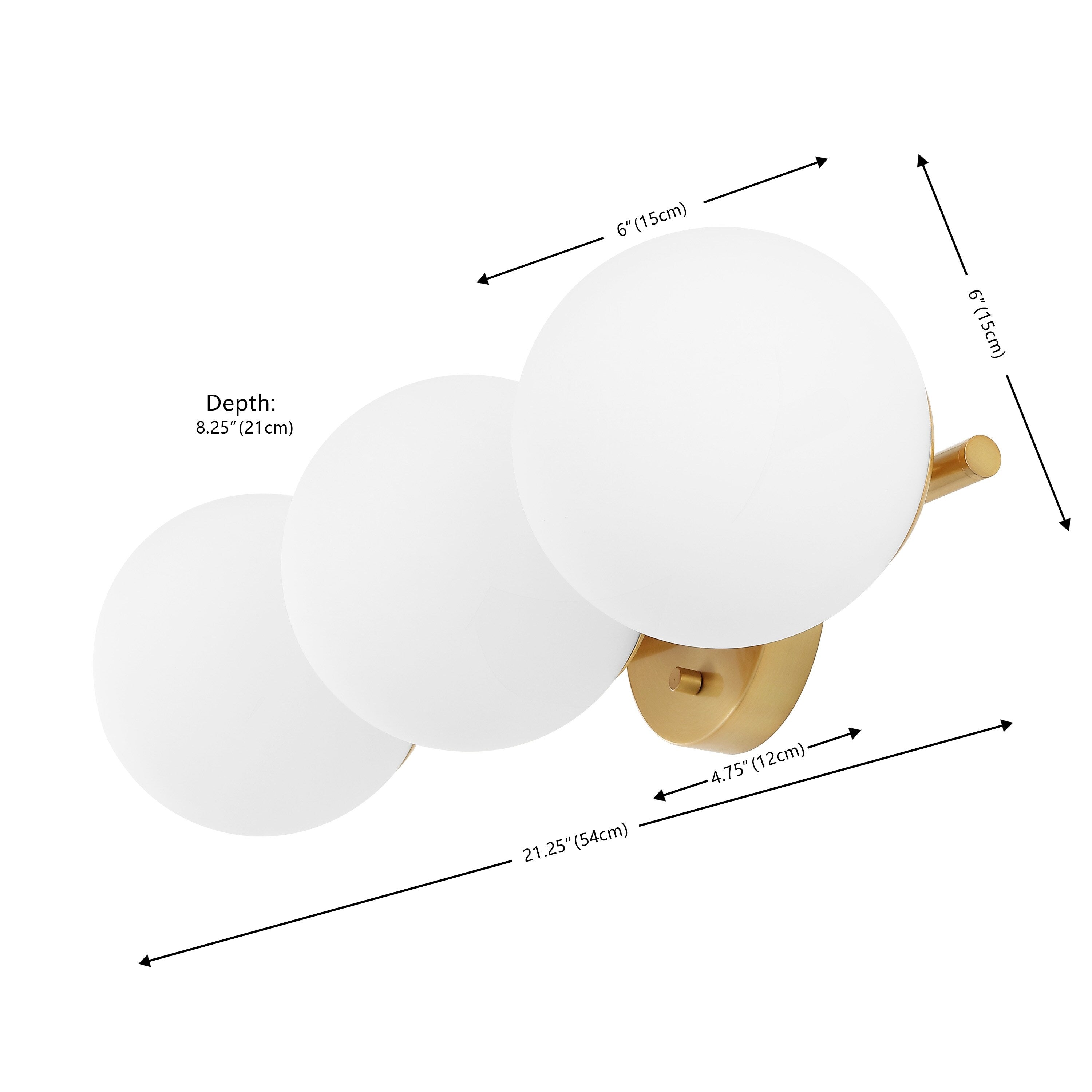 Applique murale traditionnelle Lambrini 21 de SAFAVIEH Lighting (3 ampoules) - 6 L x 8 P x 21 H - 21 L x 8 P x 6 H