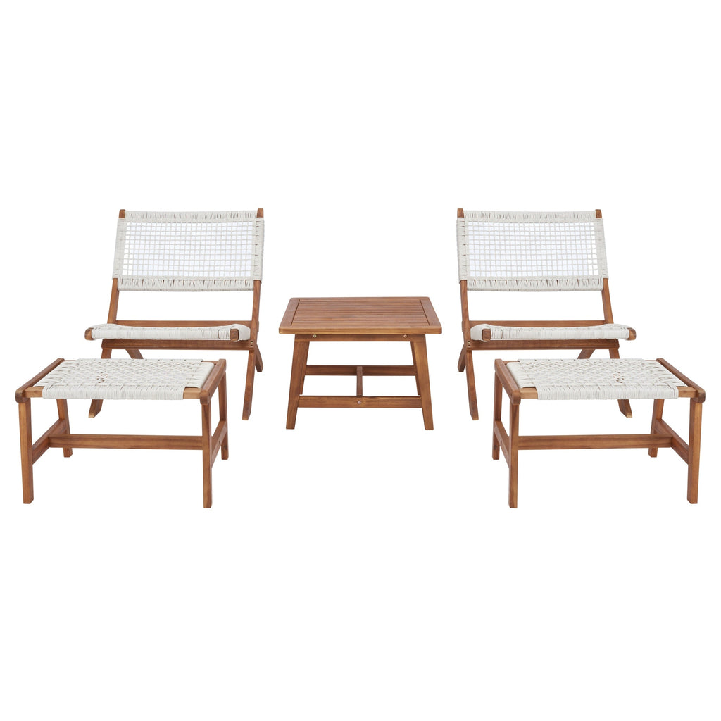 Ensemble de chaises et table d'extérieur SAFAVIEH Lissy en acacia et corde - 24 l x 28 p x 31 h