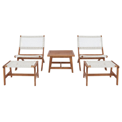 Ensemble de chaises et table d'extérieur SAFAVIEH Lissy en acacia et corde - 24 l x 28 p x 31 h