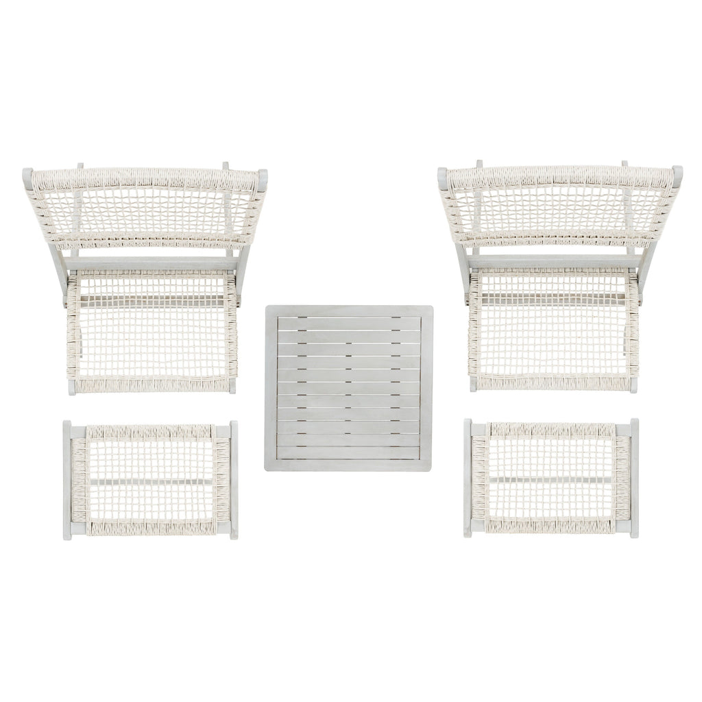 Ensemble de chaises et table d'extérieur SAFAVIEH Lissy en acacia et corde - 24 l x 28 p x 31 h