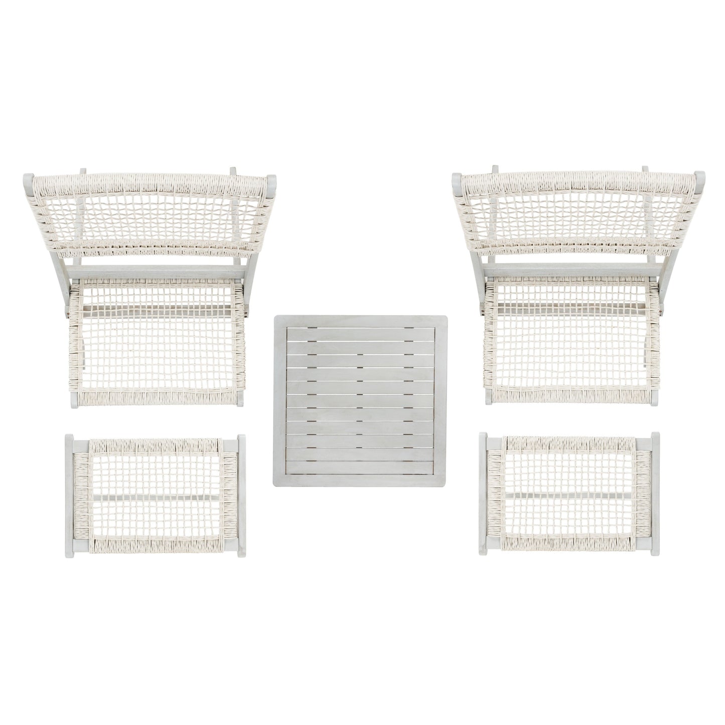Ensemble de chaises et table d'extérieur SAFAVIEH Lissy en acacia et corde - 24 l x 28 p x 31 h