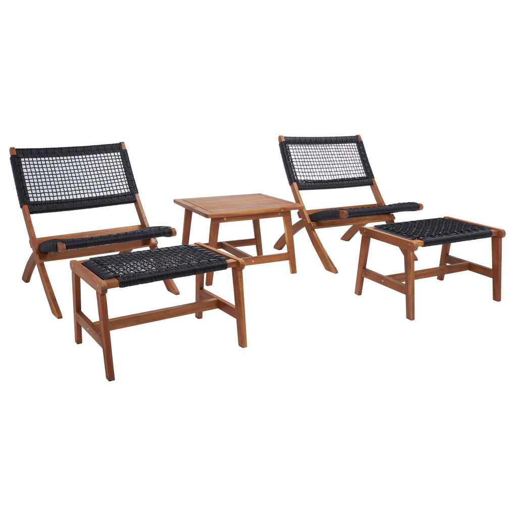 Ensemble de chaises et table d'extérieur SAFAVIEH Lissy en acacia et corde - 24 l x 28 p x 31 h