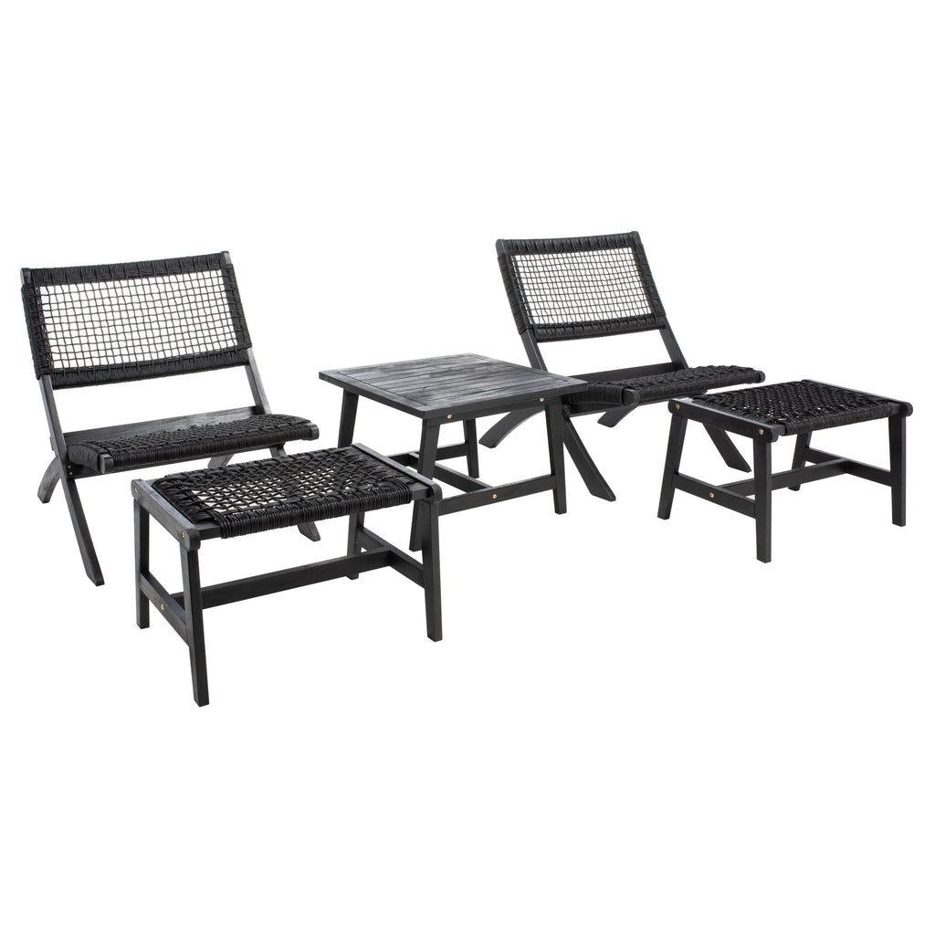 Ensemble de chaises et table d'extérieur SAFAVIEH Lissy en acacia et corde - 24 l x 28 p x 31 h