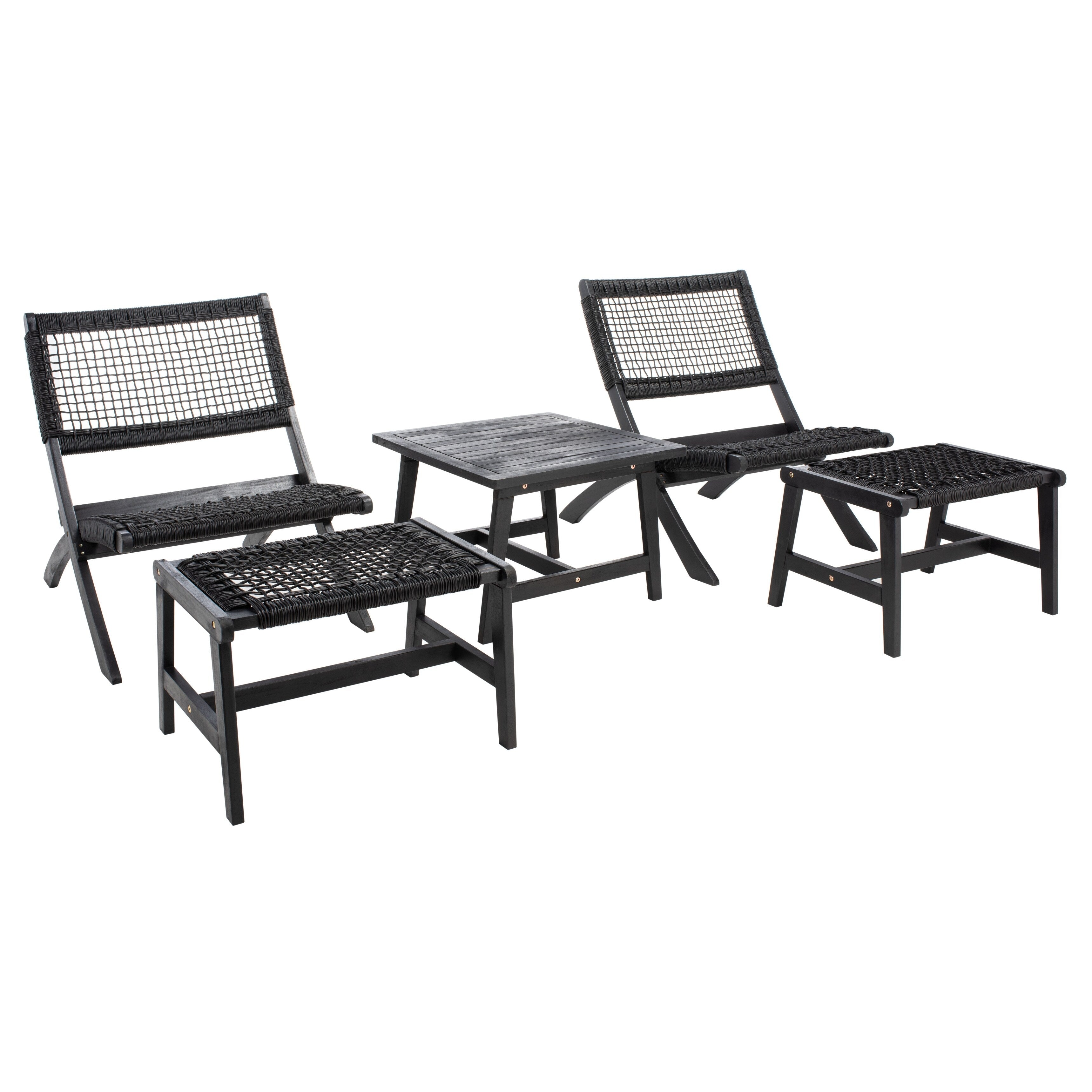 Ensemble de chaises et table d'extérieur SAFAVIEH Lissy en acacia et corde - 24 l x 28 p x 31 h