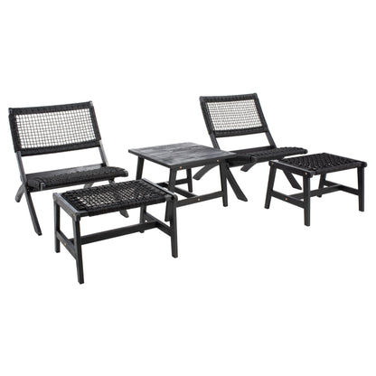 Ensemble de chaises et table d'extérieur SAFAVIEH Lissy en acacia et corde - 24 l x 28 p x 31 h