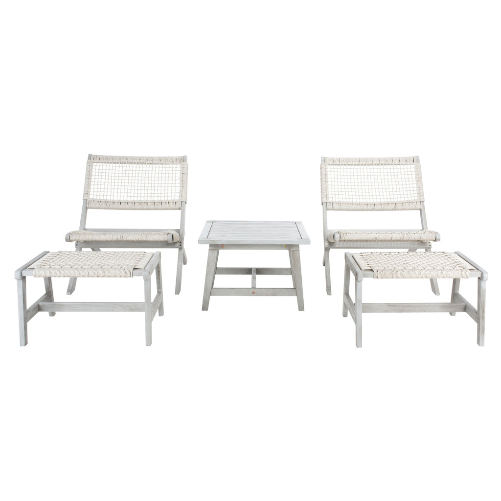 Ensemble de chaises et table d'extérieur SAFAVIEH Lissy en acacia et corde - 24 l x 28 p x 31 h