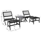 Ensemble de chaises et table d'extérieur SAFAVIEH Lissy en acacia et corde - 24 l x 28 p x 31 h