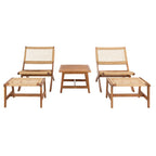 Ensemble de chaises et table d'extérieur SAFAVIEH Lissy en acacia et corde - 24 l x 28 p x 31 h