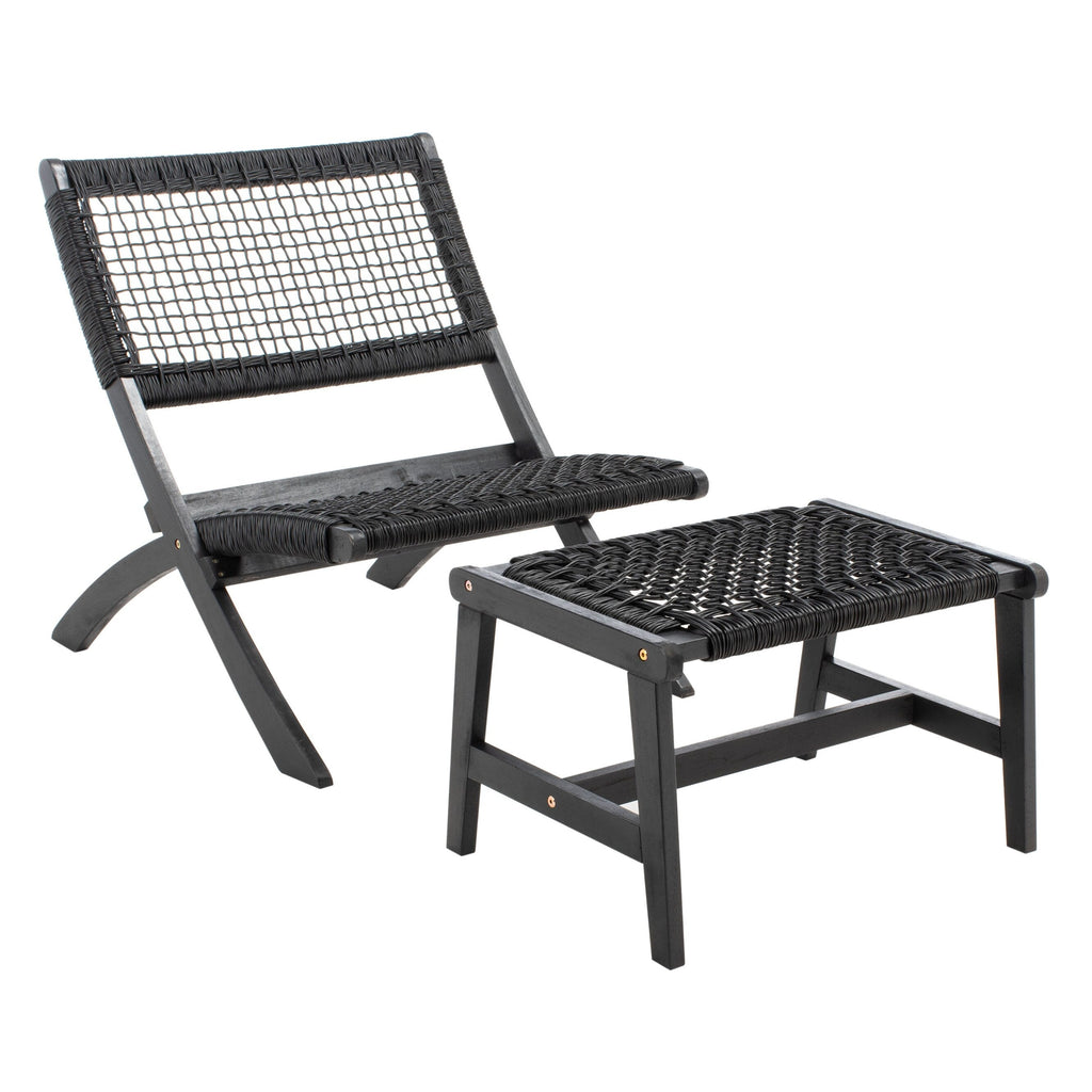 Ensemble de chaises et table d'extérieur SAFAVIEH Lissy en acacia et corde - 24 l x 28 p x 31 h