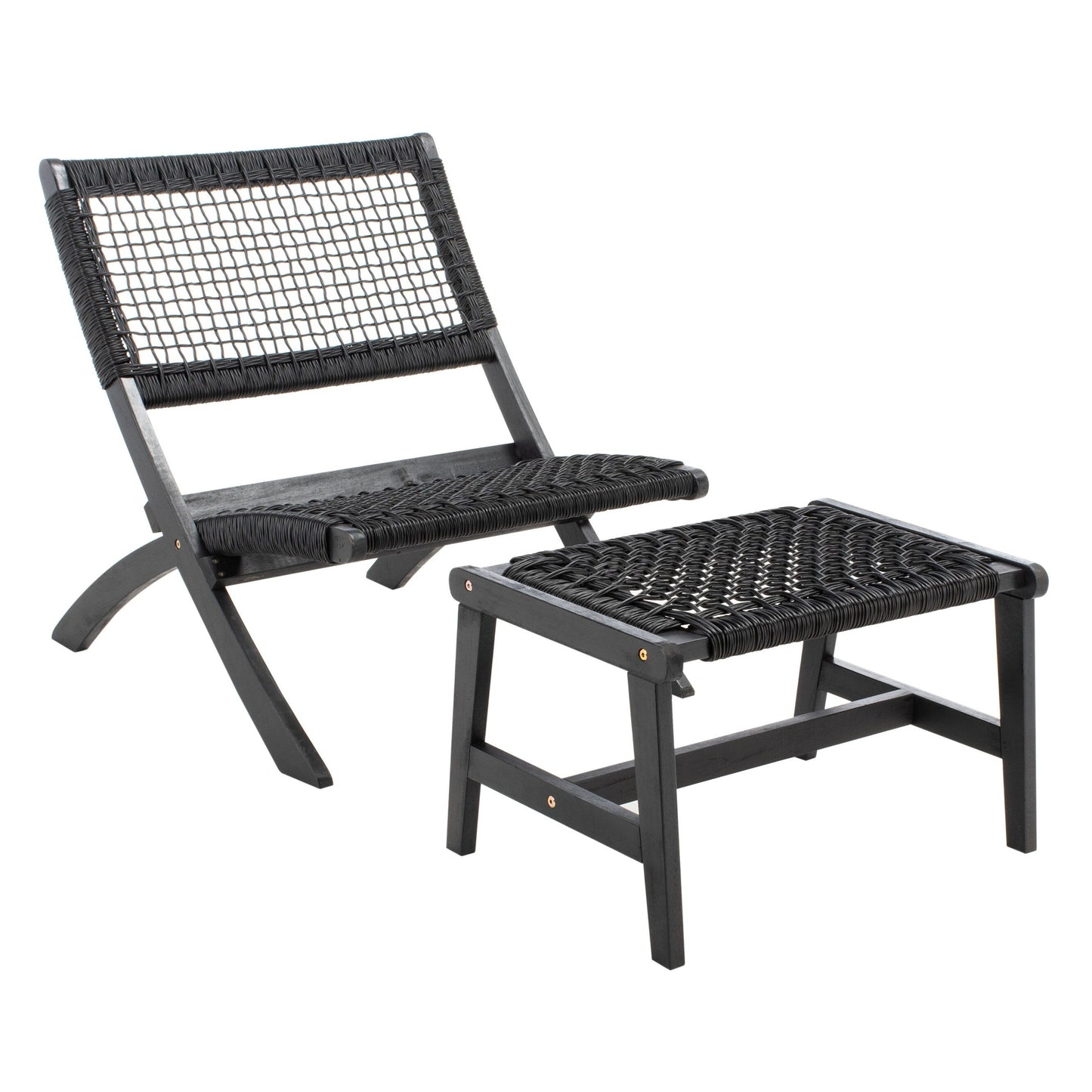 Ensemble de chaises et table d'extérieur SAFAVIEH Lissy en acacia et corde - 24 l x 28 p x 31 h