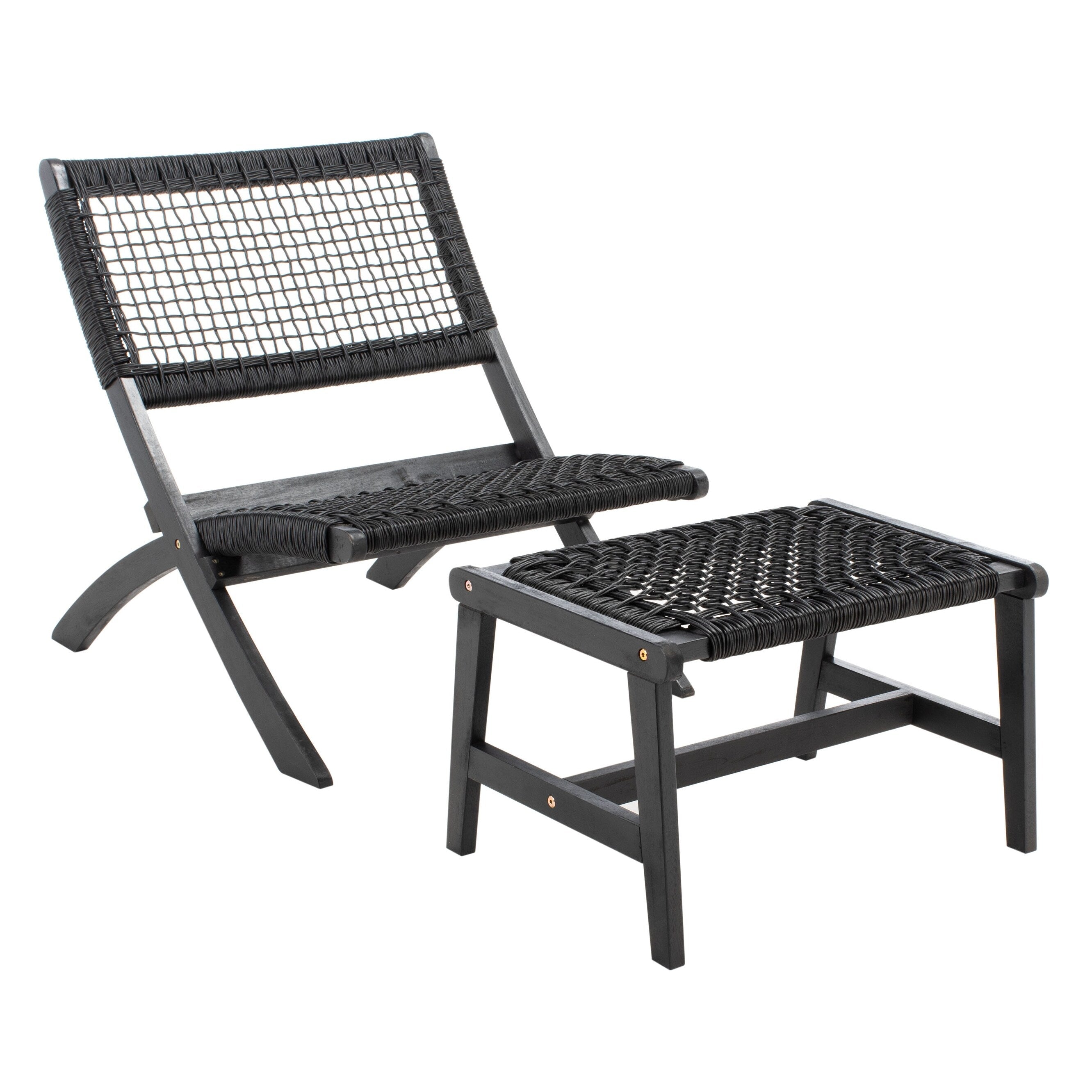 Ensemble de chaises et table d'extérieur SAFAVIEH Lissy en acacia et corde - 24 l x 28 p x 31 h