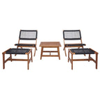 Ensemble de chaises et table d'extérieur SAFAVIEH Lissy en acacia et corde - 24 l x 28 p x 31 h
